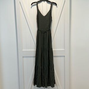 Army green maxi dress
